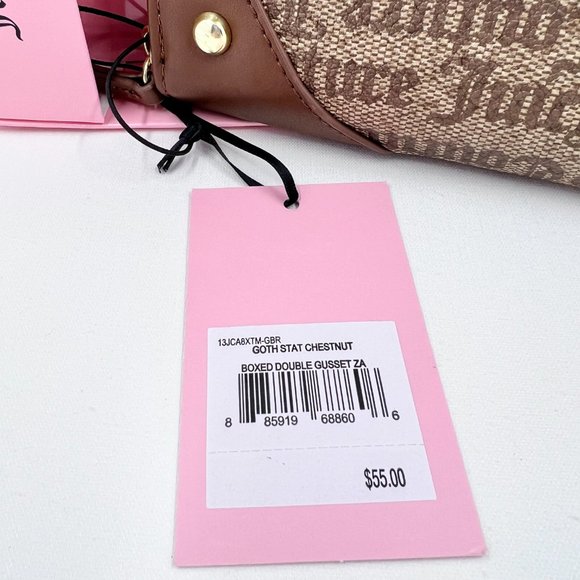 πHPπ NIB - Juicy Couture - Brown w/ Gold Tone Accents Full Size Zipper Wallet - Picture 5 of 6